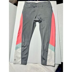 Athleta cropped leggings - gray and coral size S
